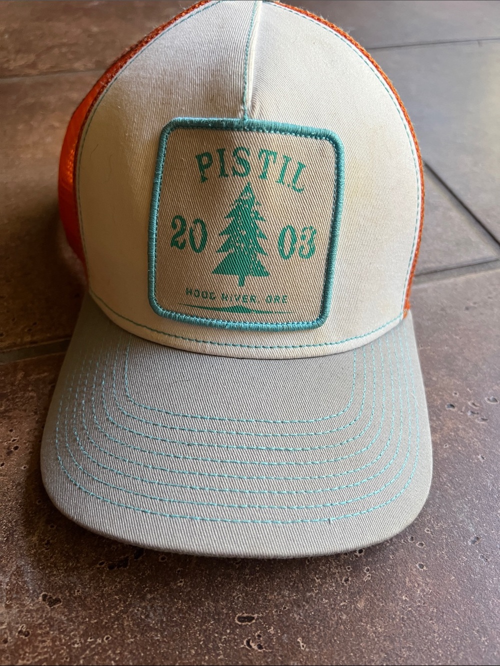 Pistil Hood River, OR Trucker Hat with Teal Patch
